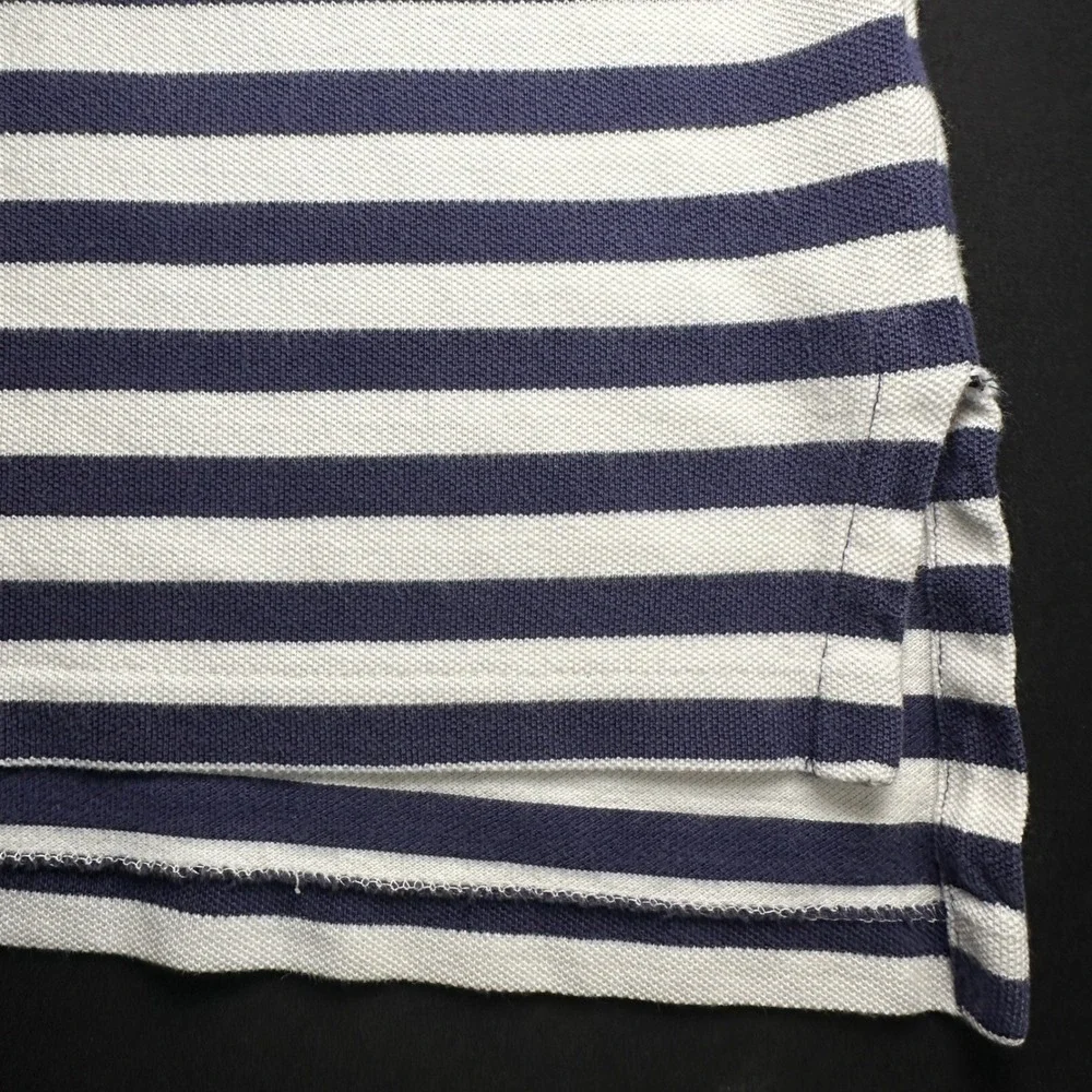 VTG Y2K Polo Shirt Mens‎ Blue Yellow Striped Short Sleeve Casual Sm